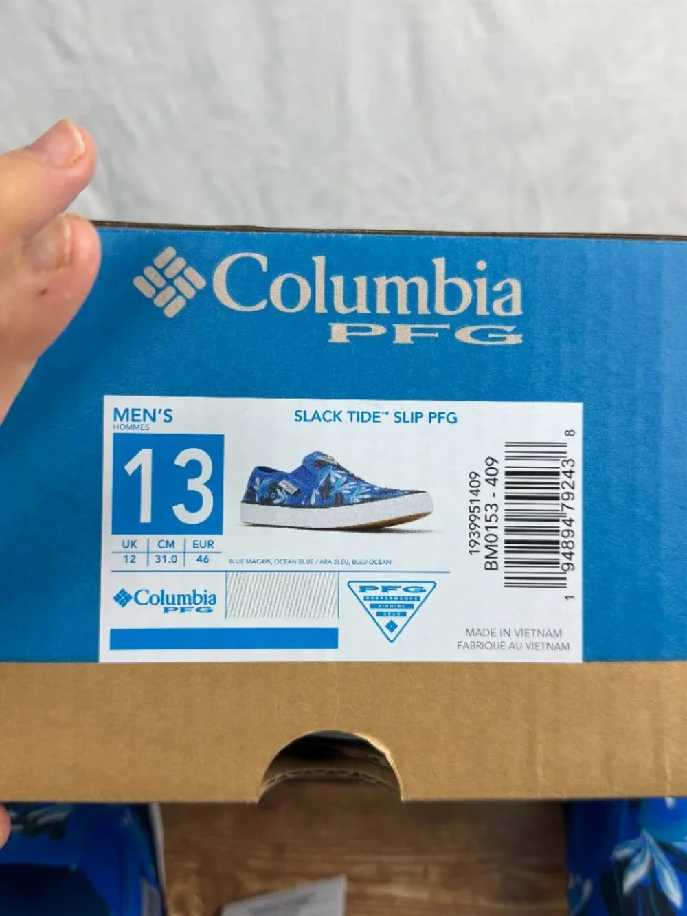 Columbia PFG Men's 13 Blue Floral Slacktide Slip-On Shoes NWT Fishing Casual